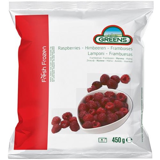 Greens Frozen Raspberries 450gr