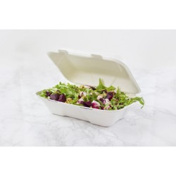 HBB96A 9x6" Large Bagasse Clamshell (HP10) 1x50