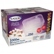 Satco 1000ml Microwave Plastic Containers with Lids-1x250