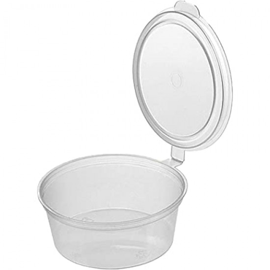 2oz 'Majestic' Clear Plastic Dip Pots with Lids