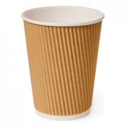 12oz Brown Ripple Wall Paper Hot Cup 1x500