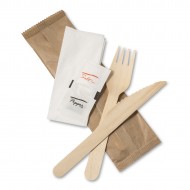 Birchwood 5in1 Fork+Knife+Salt+Pepper+2Ply Napkin