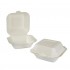 HP6 White Bagasse 6" Burger Box