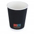 12oz BLACK Ripple Wall Paper Hot Cup 1x500