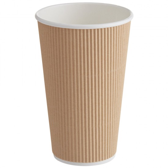 16oz Kraft Ripple Paper Cup (500 per ctn)