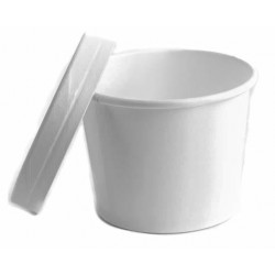 White PE Lined Paperboard Lids 8/12oz 1X500  WPAPERLID08