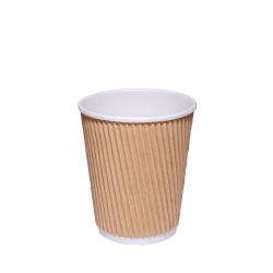 8oz Kraft Ripple Paper Cup (20x25per ctn)