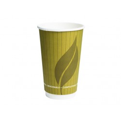 16oz Compostable Double Wall Leaf Design Cup 500