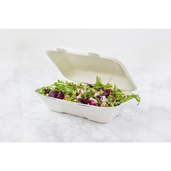 9x6 Large Bagasse Food Box HBB96 1X50