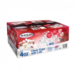 Satco 4oz Clear Cups & Lids 1x800