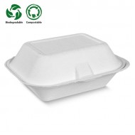 5.5" White Bagasse Burger (HP6) Box HBB31 1x500