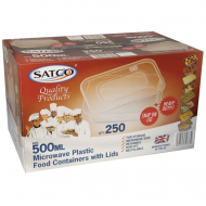 Satco 500ml Microwave Plastic Containers with Lids-1x250