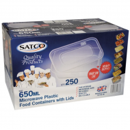 Satco 650ml Microwave Plastic Containers with Lids-1x250